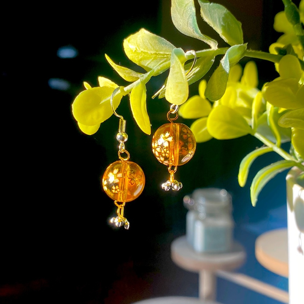 Handmade up cycled floral 925 earrings
